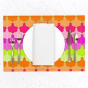 Bright Lime, Orange and Pink Quatrefoil LA Scallop