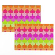 Bright Lime, Orange and Pink Quatrefoil LA Scallop