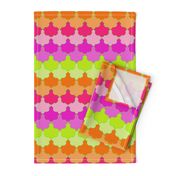 Bright Lime, Orange and Pink Quatrefoil LA Scallop