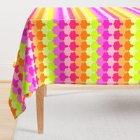 Bright Lime, Orange and Pink Quatrefoil LA Scallop