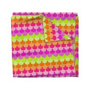 Bright Lime, Orange and Pink Quatrefoil LA Scallop