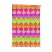 Bright Lime, Orange and Pink Quatrefoil LA Scallop