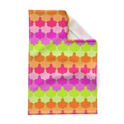 Bright Lime, Orange and Pink Quatrefoil LA Scallop