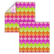 Bright Lime, Orange and Pink Quatrefoil LA Scallop