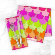 Bright Lime, Orange and Pink Quatrefoil LA Scallop