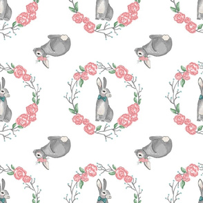 Bunnies and Flowers 