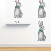 Dapper Rabbit with Bow tie Pillow Front