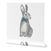 Dapper Rabbit with Bow tie Pillow Front