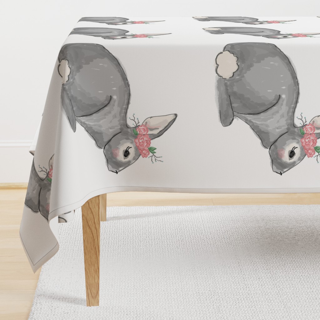 Bunny with Floral Crown - Pillow Front