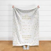 Baby Blanket 36" x 54" She leaves a little bit of sparkle wherever she goes Gold Crib sheet