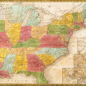 1839 USA Map (28"W)