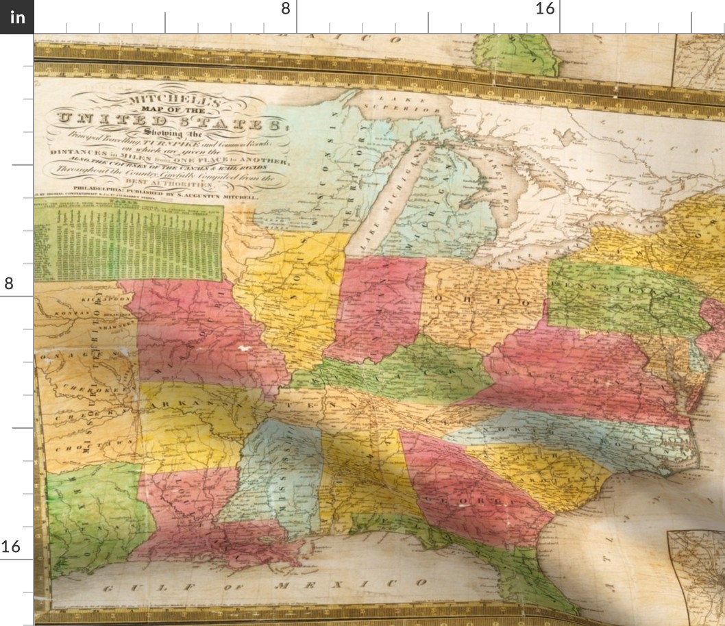 1839 USA Map (28"W)