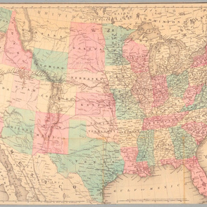 1871 USA Railroad Map (28"W")