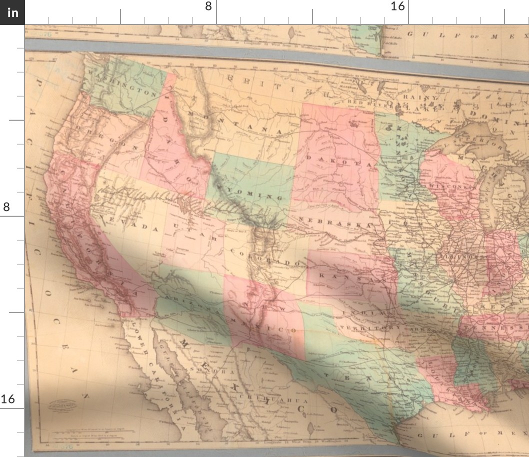 1871 USA Railroad Map (28"W")