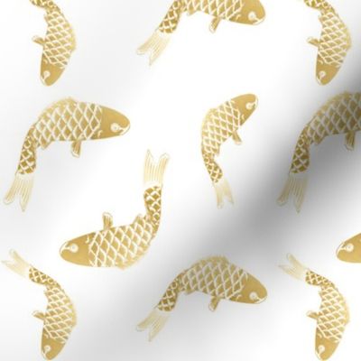 Gold Metallic Fish Goldfish 
