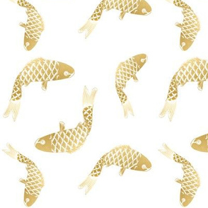 Gold Metallic Fish Goldfish 
