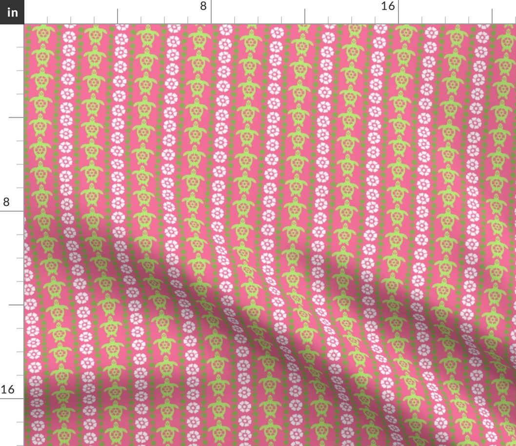 Pink and Green Turtle Stripes - Small Scale