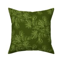 16-19K Sage Green Pine Needle // Pinecone Tree Evergreen Forest Traditional_Miss Chiff Designs