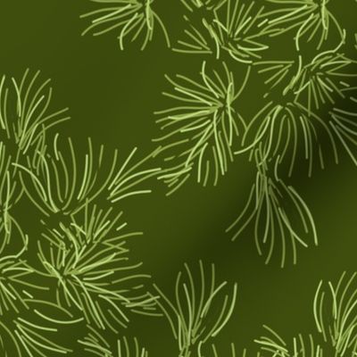 16-19K Sage Green Pine Needle // Pinecone Tree Evergreen Forest Traditional_Miss Chiff Designs