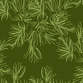16-19K Sage Green Pine Needle // Pinecone Tree Evergreen Forest Traditional_Miss Chiff Designs