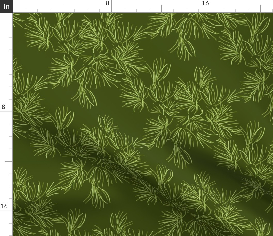 16-19K Sage Green Pine Needle // Pinecone Tree Evergreen Forest Traditional_Miss Chiff Designs