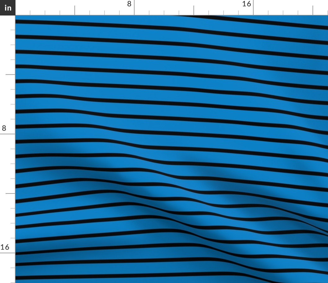 Stripes - Horizontal - Mid Blue (#0081C8) and Black (#000000) 