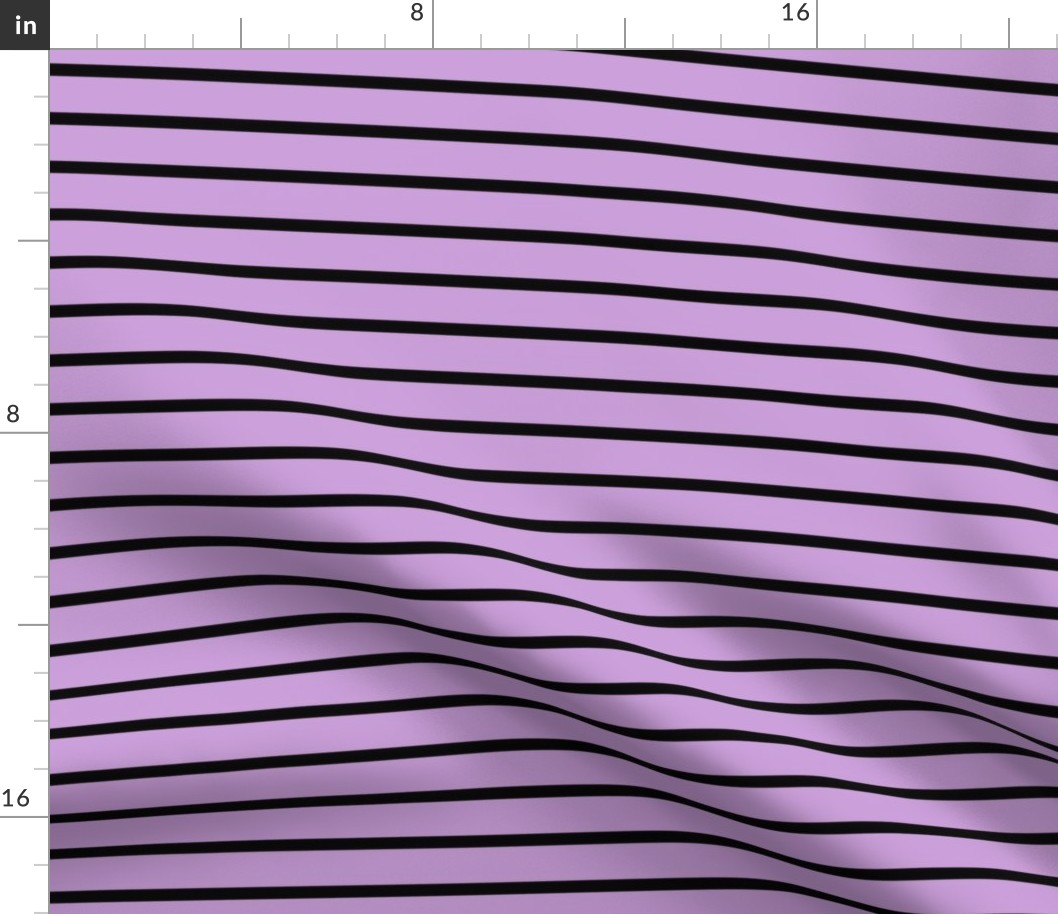 Stripes - Horizontal - Light Purple (#CB9FD9) and Black (#000000) 