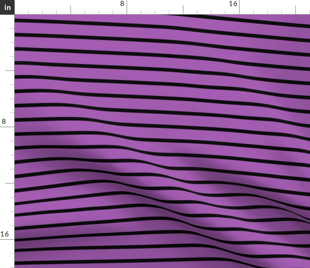 Stripes - Horizontal - Mid Purple (#A25BB1) and Black (#000000) 