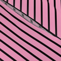 Stripes - Horizontal - Mid Pink (#FBA0C6) and Black (#000000) 