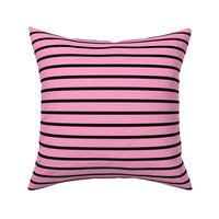 Stripes - Horizontal - Mid Pink (#FBA0C6) and Black (#000000) 