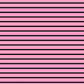 Stripes - Horizontal - Mid Pink (#FBA0C6) and Black (#000000) 