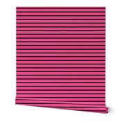 Stripes - Horizontal - Mid Pink (#F34C92) and Black (#000000) 