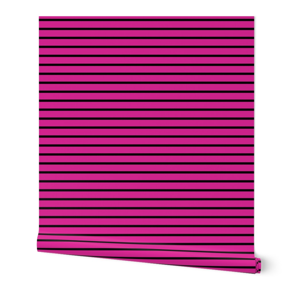 Stripes - Horizontal - Dark Pink (#DD2695) and Black (#000000) 