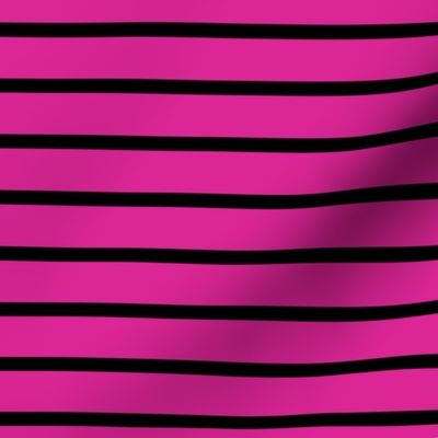 Stripes - Horizontal - Dark Pink (#DD2695) and Black (#000000) 