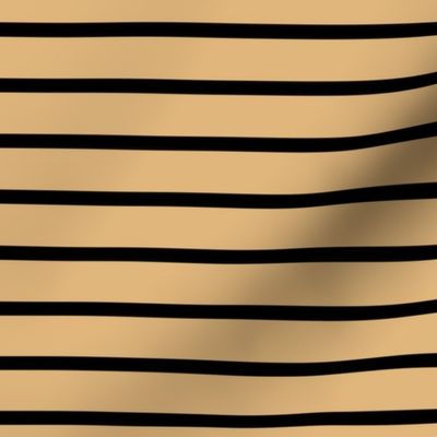 Stripes - Horizontal - Pale Brown (#E0B67C) and Black (#000000) 