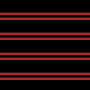 Stripes - Horizontal - Dark Red (#B1252C) double 0.5 inch stripes with Black (#000000) 2.5 inch stripes