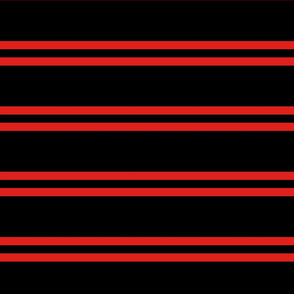 Stripes - Horizontal - Red (#E0201B) double 0.5 inch stripes with Black (#000000) 2.5 inch stripes