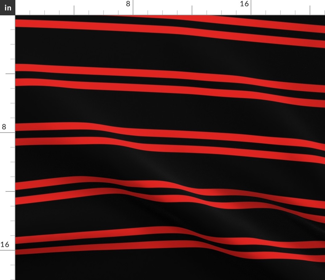 Stripes - Horizontal - Red (#E0201B) double 0.5 inch stripes with Black (#000000) 2.5 inch stripes