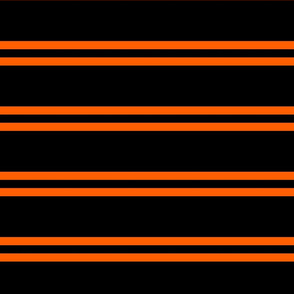 Stripes - Horizontal - Orange (#FF5F00) double 0.5 inch stripes with Black (#000000) 2.5 inch stripes