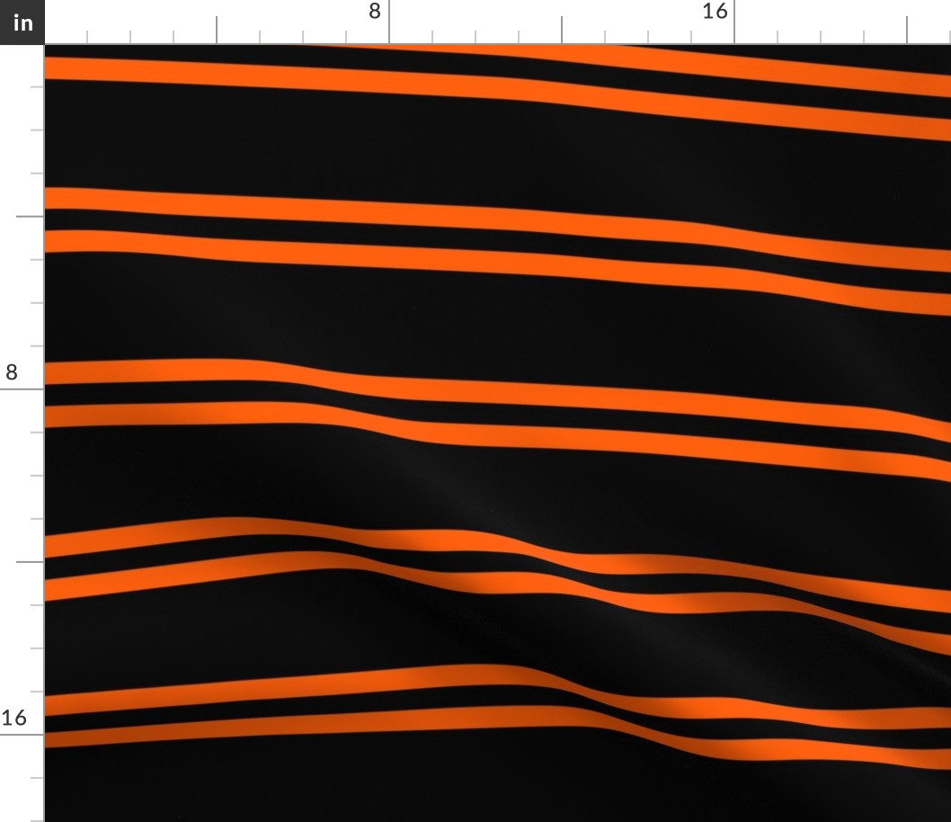 Stripes - Horizontal - Orange (#FF5F00) double 0.5 inch stripes with Black (#000000) 2.5 inch stripes