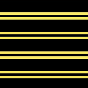 Stripes - Horizontal - Pale Yellow (#F9EA62) double 0.5 inch stripes with Black (#000000) 2.5 inch stripes