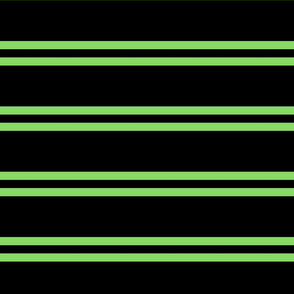 Stripes - Horizontal - Pale Green (#89DA65) double 0.5 inch stripes with Black (#000000) 2.5 inch stripes