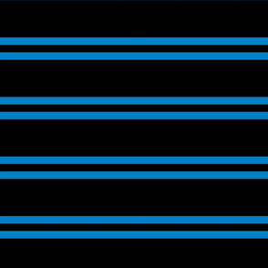 Stripes - Horizontal - Mid Blue (#0081C8) double 0.5 inch stripes with Black (#000000) 2.5 inch stripes