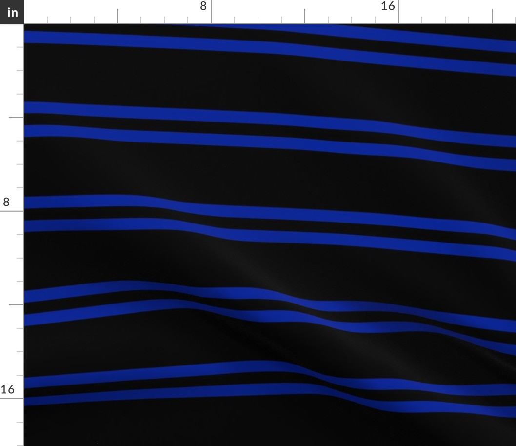 Stripes - Horizontal - Dark Blue (#002398) double 0.5 inch stripes with Black (#000000) 2.5 inch stripes