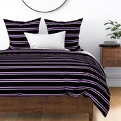 Stripes - Horizontal - Pale Purple (#CB9FD9) double 0.5 inch stripes with Black (#000000) 2.5 inch stripes