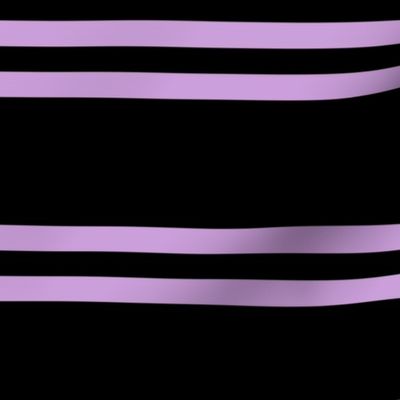 Stripes - Horizontal - Pale Purple (#CB9FD9) double 0.5 inch stripes with Black (#000000) 2.5 inch stripes