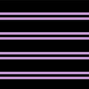 Stripes - Horizontal - Pale Purple (#CB9FD9) double 0.5 inch stripes with Black (#000000) 2.5 inch stripes