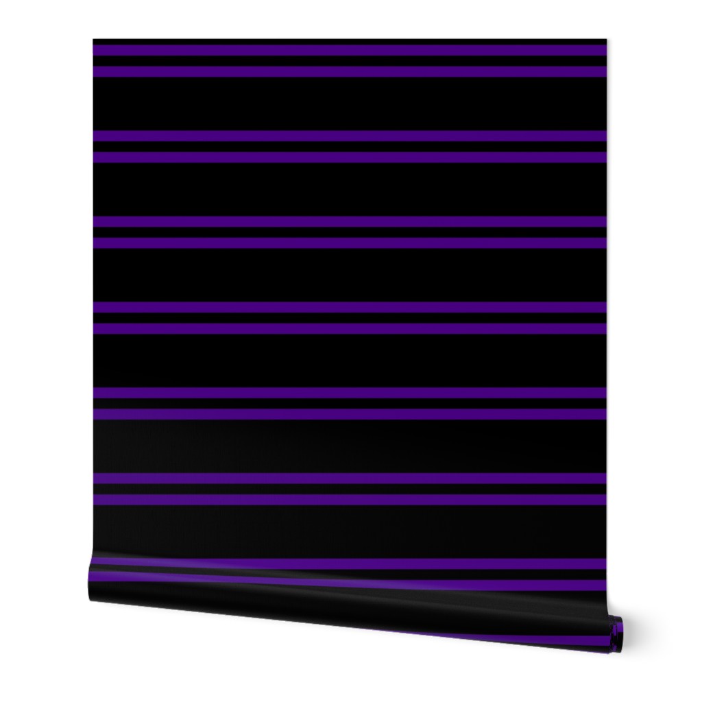 Stripes - Horizontal - Dark Purple (#4D008A) double 0.5 inch stripes with Black (#000000) 2.5 inch stripes