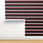 Stripes - Horizontal - Double White (#FFFFFF) and Double Dark Red (#B1252C) on Black (#000000)