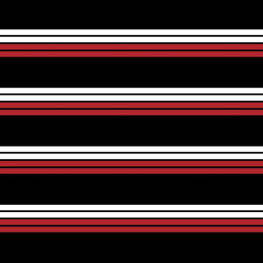 Stripes - Horizontal - Double White (#FFFFFF) and Double Dark Red (#B1252C) on Black (#000000)